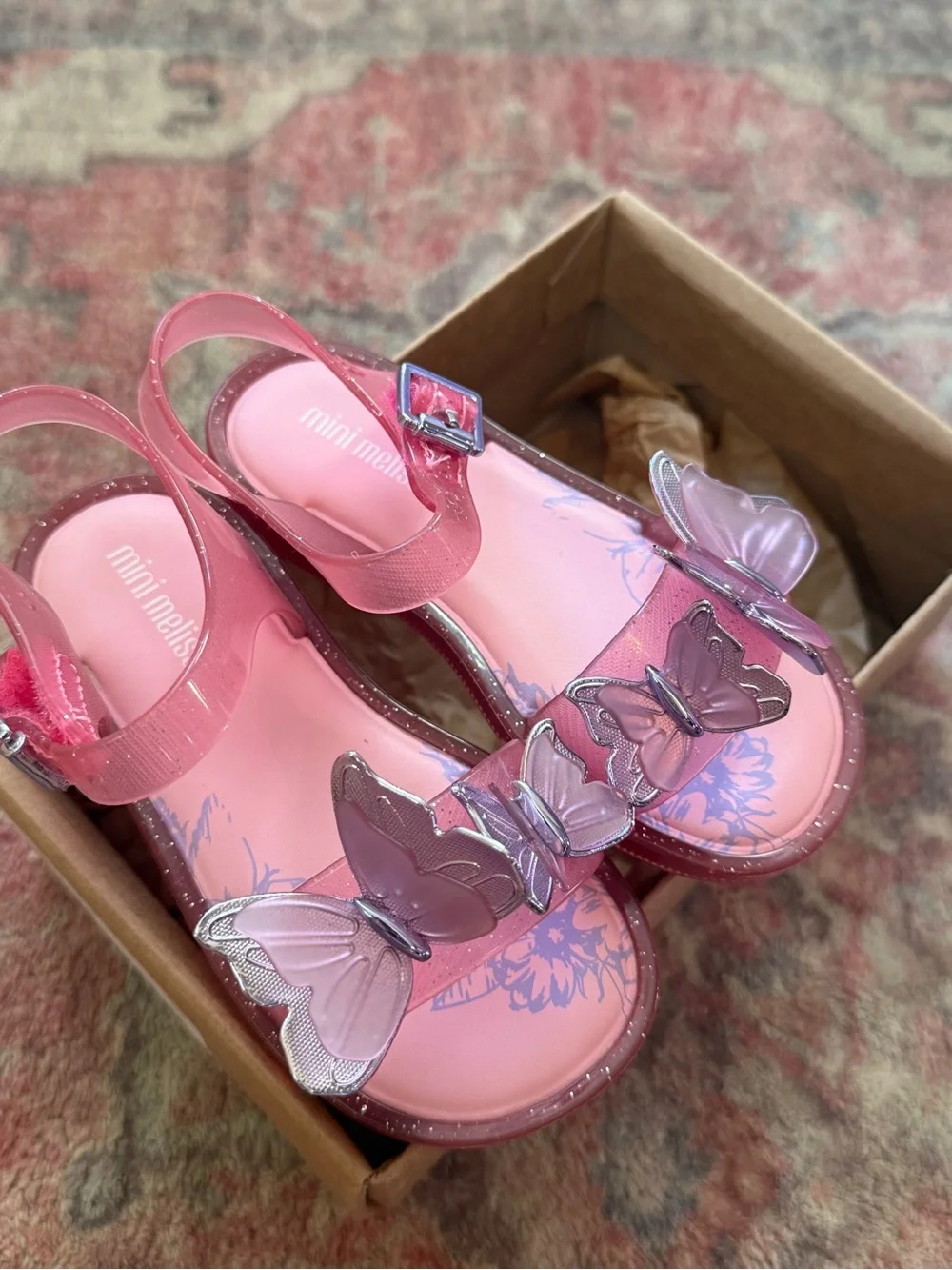 Mini Melissa, butterfly sandal pink size 8